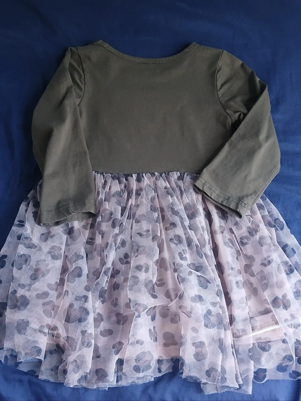 Girls Brown Turkey Appliqué Tulle Dress with Printed Skirt 4T